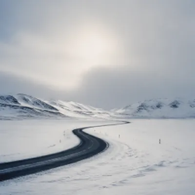 Snowy winding road