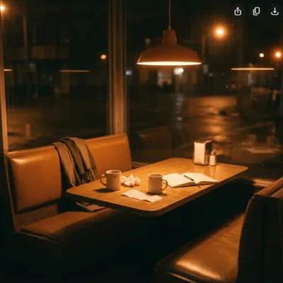 Diner booth two mugs